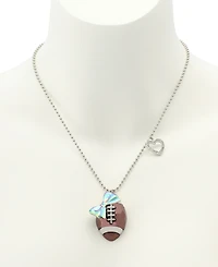 Betsey Johnson Faux Stone Kick Off Football Pendant Necklace
