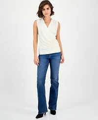 I.n.c. International Concepts Women's Sleeveless Faux-Wrap Top, Macy's Exclusive