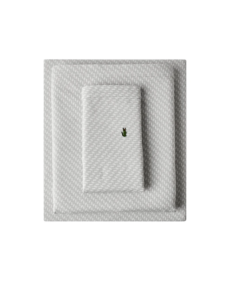 Lacoste Mini Geo Logo 200-Thread Count Cotton -Pc. Sheet Set