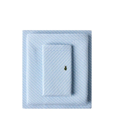 Lacoste Mini Geo Logo 200-Thread Count Cotton 3-Pc. Sheet Set, Twin