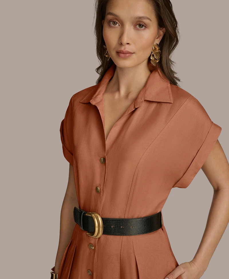 Donna Karan New York Women's Belted Midi Shirtdress