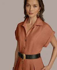 Donna Karan New York Women's Belted Midi Shirtdress