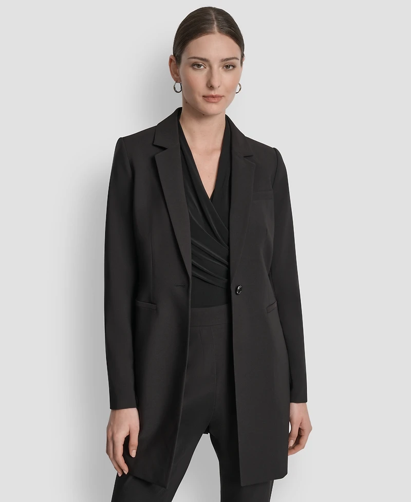 Dkny Women's Single-Button Long-Sleeve Blazer, Regular & Petite