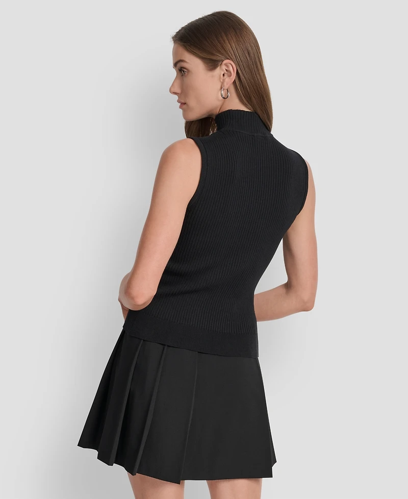 Dkny Women's Mock Neck Sleeveless Knit Top