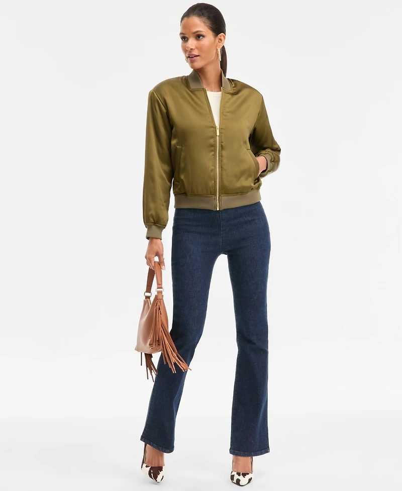 I.n.c. International Concepts Women's Satin Bomber Jacket, Macy's Exclusive
