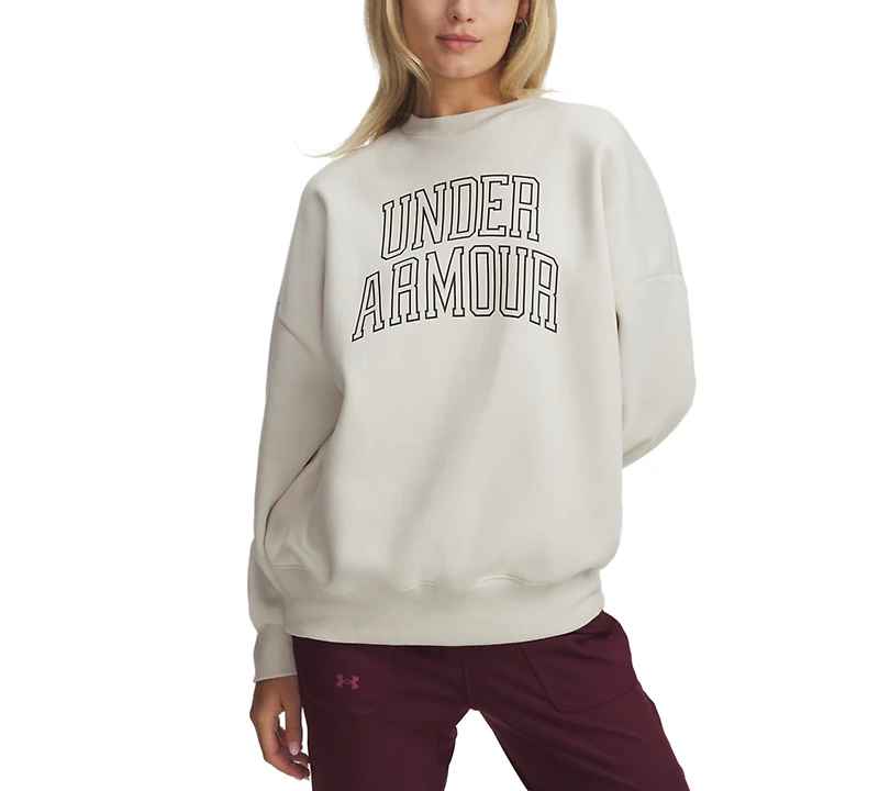Under Armour Women's Rival Fleece Oversized Varsity Sweatshirt