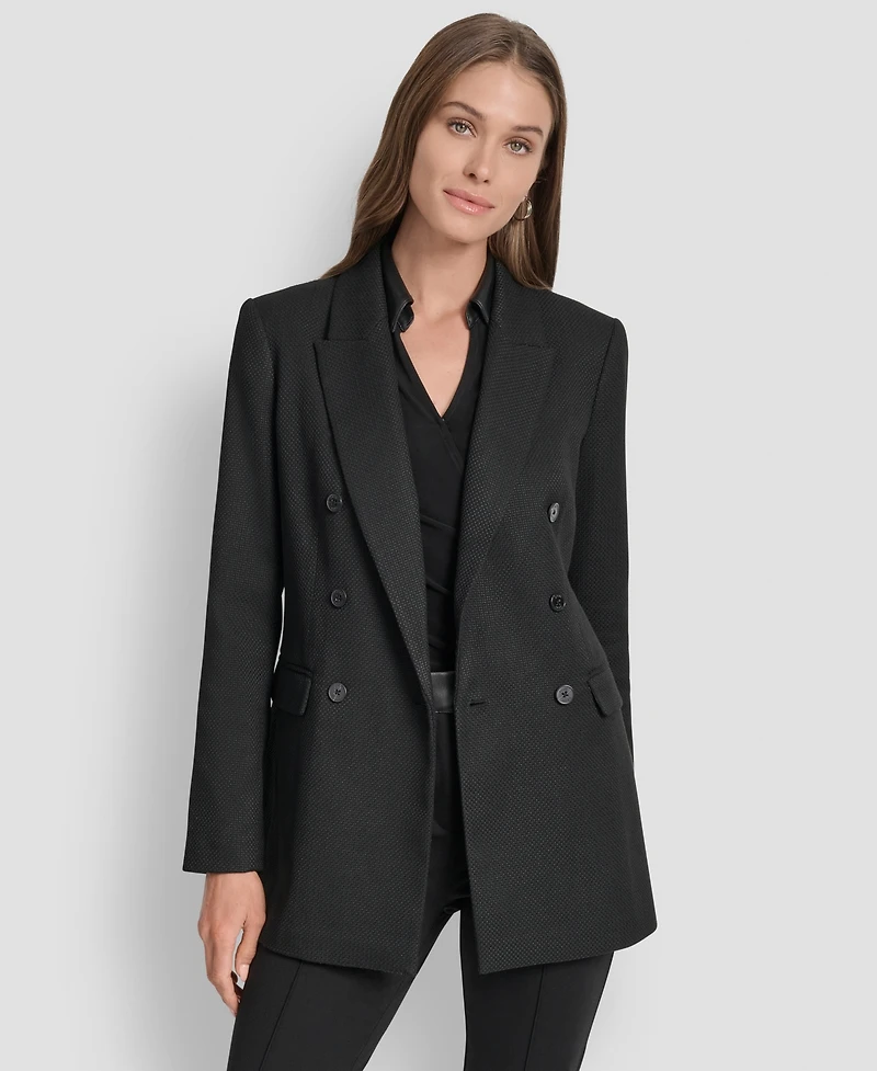 Dkny Women's Double-Breasted Basket-Weave Jacket