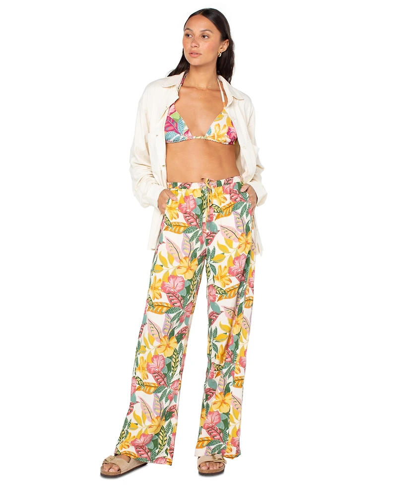 Roxy Juniors' So Precious Floral Drawstring-Waist Pants
