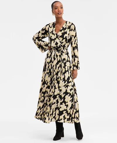 I.n.c. International Concepts Women's Printed Surplice-Neck Maxi Dress, Macy's Exclusive
