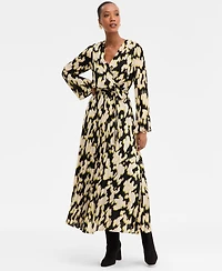 I.n.c. International Concepts Women's Printed Surplice-Neck Maxi Dress, Macy's Exclusive