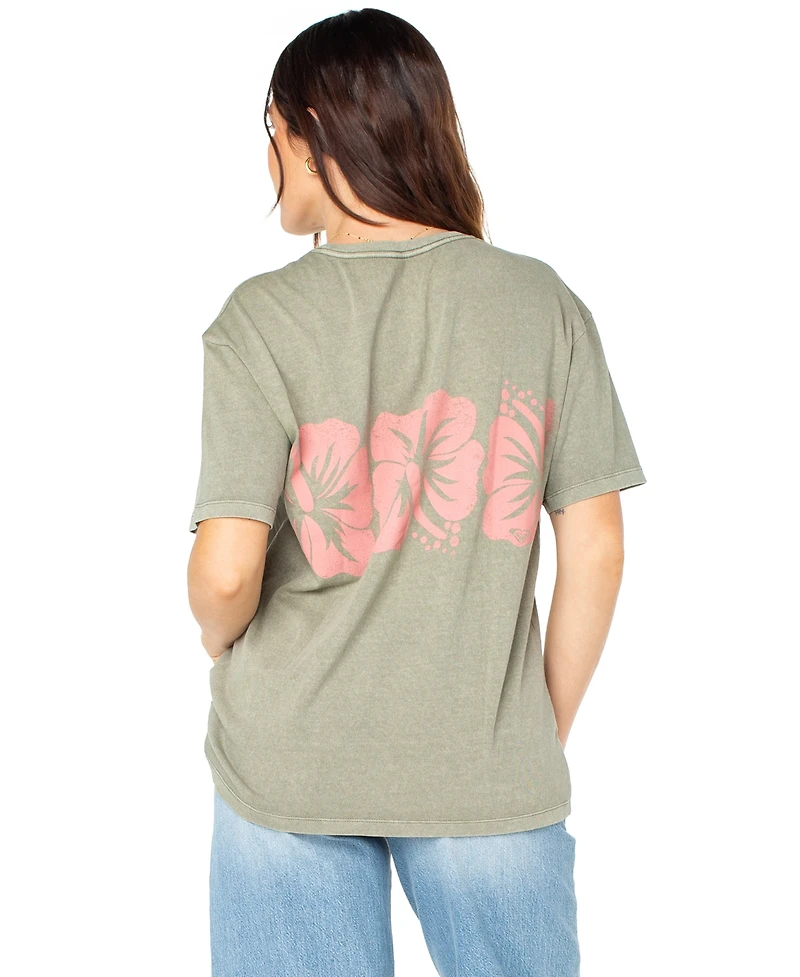 Roxy Juniors' Flower Block Short-Sleeve Cotton T-Shirt