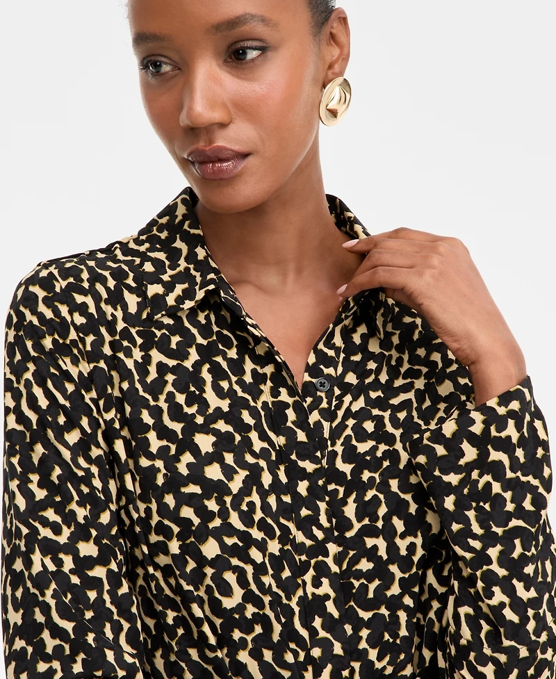 I.n.c. International Concepts Women's Collared Long-Sleeve Maxi Dress, Macy's Exclusive