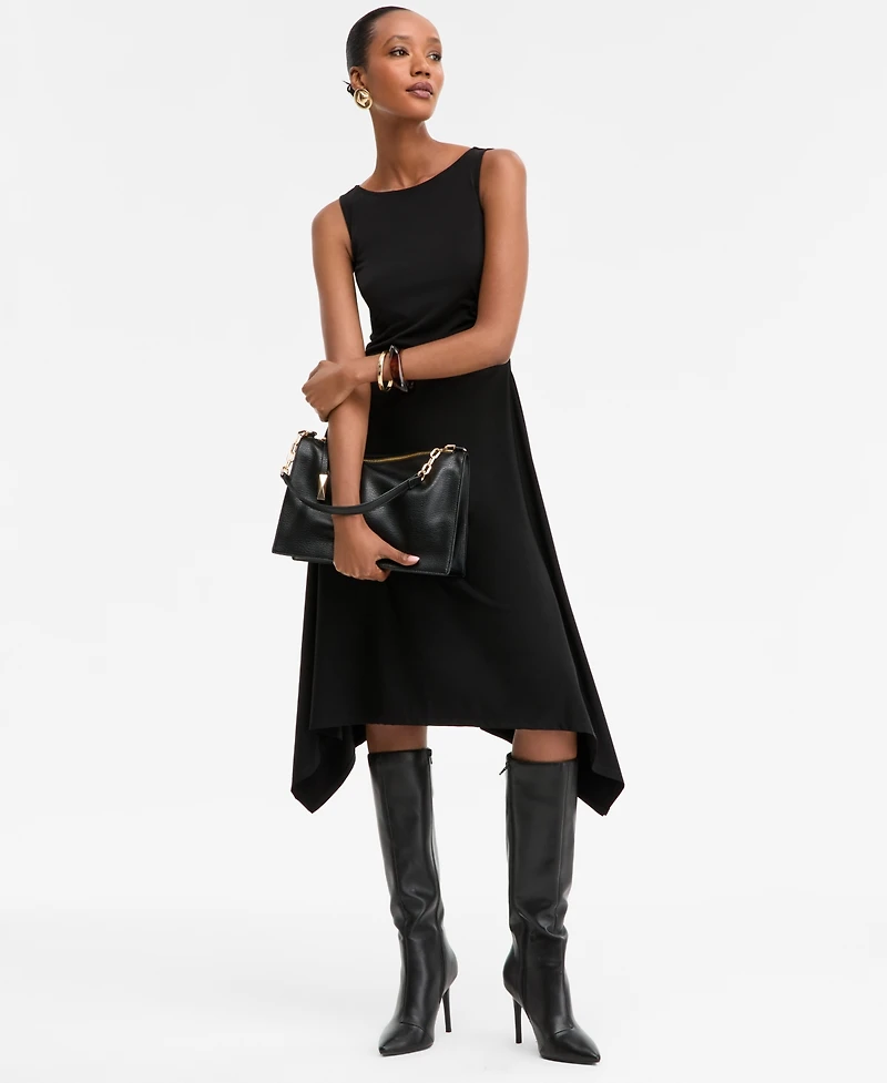 I.n.c. International Concepts Women's Scoop-Neck Asymmetric-Hem Dress, Macy's Exclusive