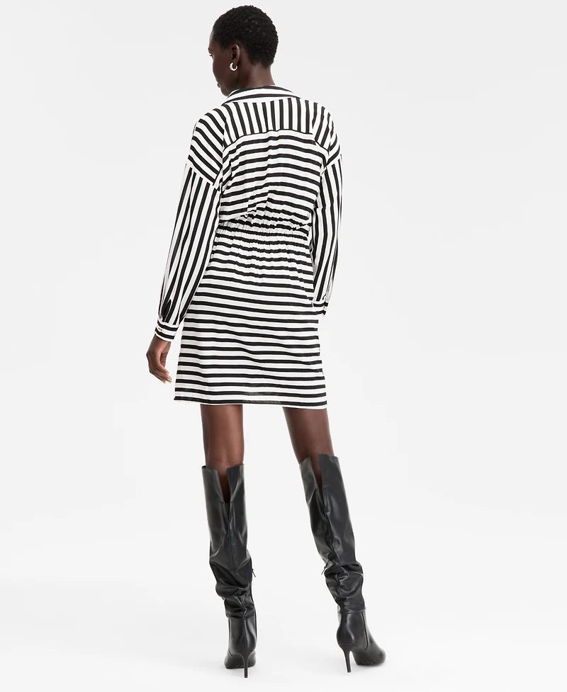 I.n.c. International Concepts Women's Striped Faux-Wrap Dress, Macy's Exclusive