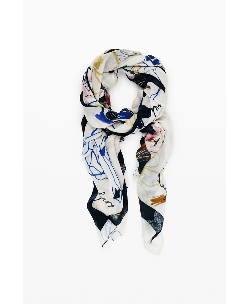 Desigual Women's Rectangular strokes scarf