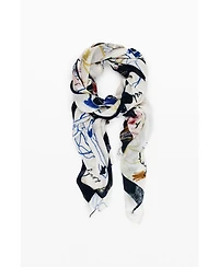 Desigual Women's Rectangular strokes scarf