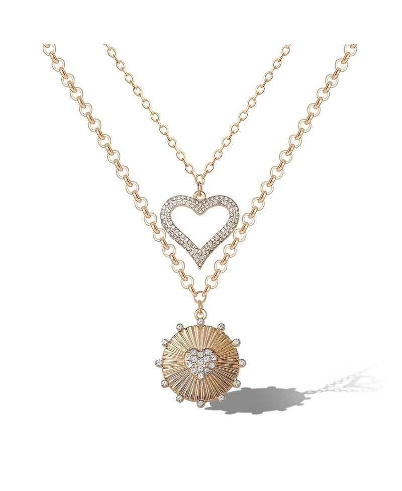 Jessica Simpson 2-Piece Heart Layered Necklace Set