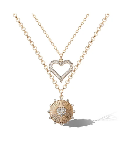 Jessica Simpson 2-Piece Heart Layered Necklace Set