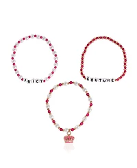 Juicy Couture Kids Crown Charm 3 Piece Beaded Jewelry
