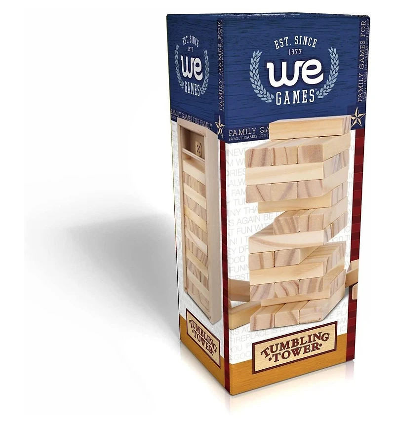 We Games Mini Wooden Blocks Stacking Tower Game