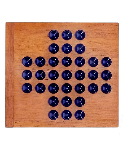 We Games Marble Solitaire Wooden Travel Game