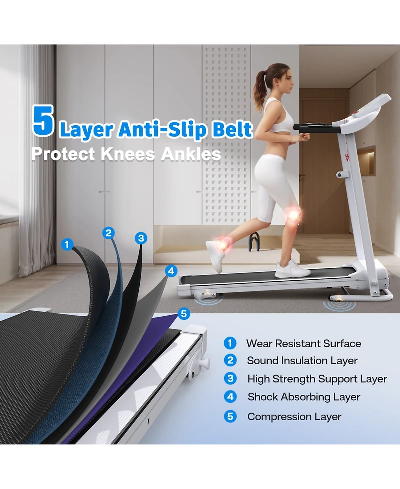 Streamdale Furniture Folding Treadmill Incline Bluetooth Heart Rate
