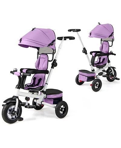 Gymax Toddler 5-in-1 Folding Trike 1-5 Years Old w/ Safety Harness Storage