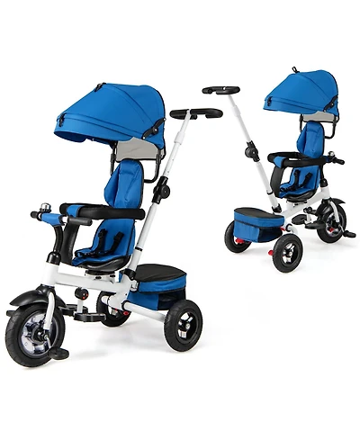 Gymax Toddler 5-in-1 Folding Trike 1-5 Years Old w/ Safety Harness Storage