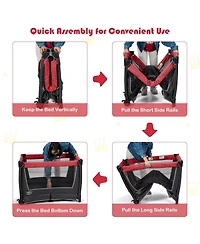 Costway Kids 4 in 1 Convertible Portable Playard Newborn Napper