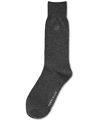 Perry Ellis Portfolio Men's Portfolio Flat Knit Logo Dress Socks