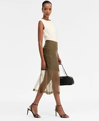 I.n.c. International Concepts Women's Sheer-Hem Midi Skirt, Macy's Exclusive
