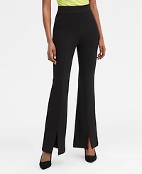 I.n.c. International Concepts Women's Ponte-Knit Slit-Hem Flare Pants, Macy's Exclusive