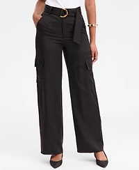 I.n.c. International Concepts Women's Belted High-Rise Cargo Pants, Macy's Exclusive