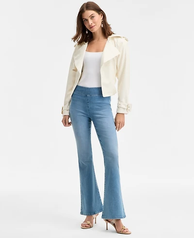 I.n.c. International Concepts Women's High-Rise Pull-On Flare-Leg Jeans, Macy's Exclusive