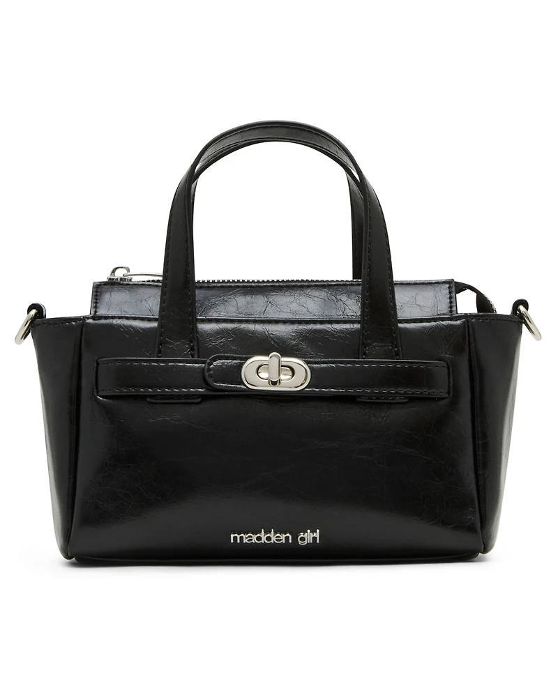 Madden Girl Cathc Crinkle Zipper Satchel Bag