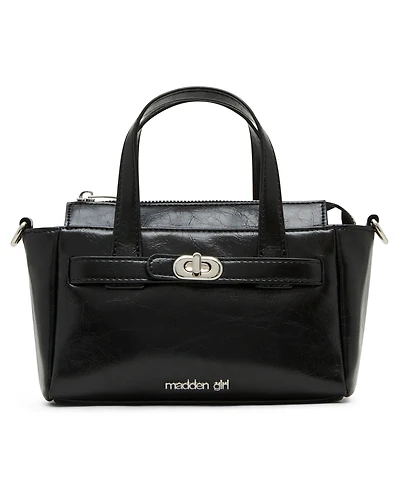 Madden Girl Cathc Crinkle Zipper Satchel Bag