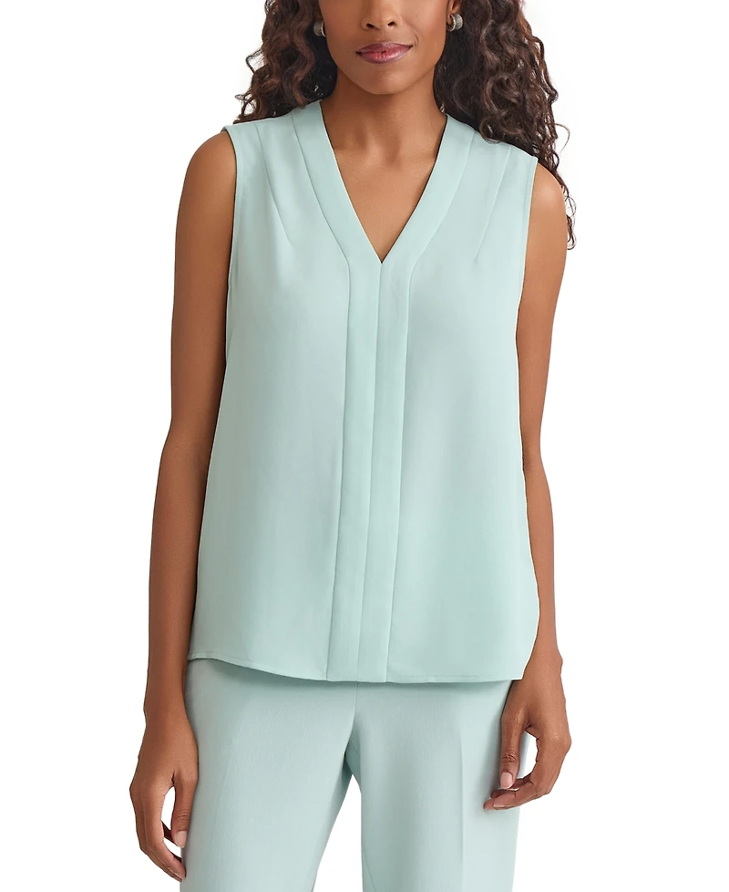Kasper Women's Sleeveless V-Neck Top, Regular & Petite