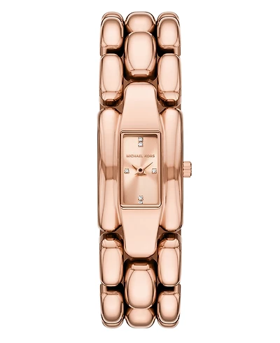 Michael Kors Women's Hally Two-Hand Rose Gold-Tone Stainless Steel Watch, 21mm