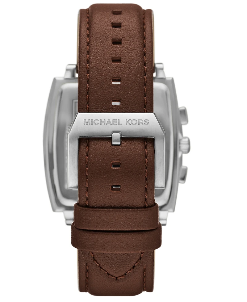 Michael Kors Men's Rhys Chronograph Brown Leather Watch, 41mm