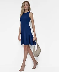 Dkny Women's Sleeveless Crewneck Fit & Flare Dress