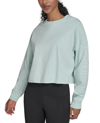 Calvin Klein Performance Women's Logo Cropped Long-Sleeve