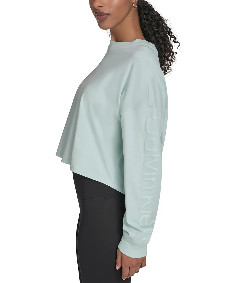 Calvin Klein Performance Women's Logo Cropped Long-Sleeve