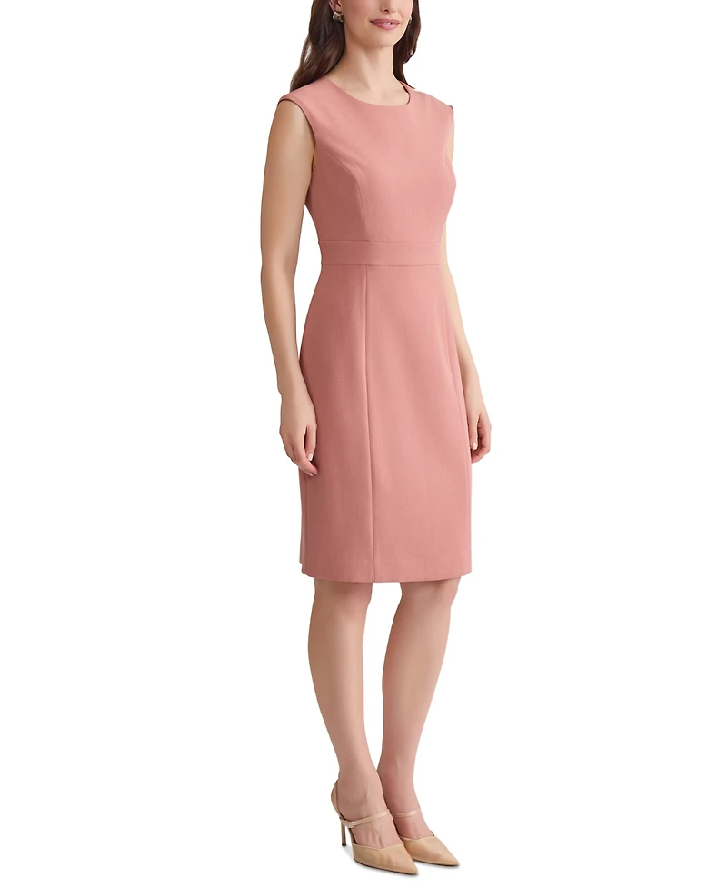Kasper Women's Crewneck Sleeveless Sheath Dress, Regular & Petite