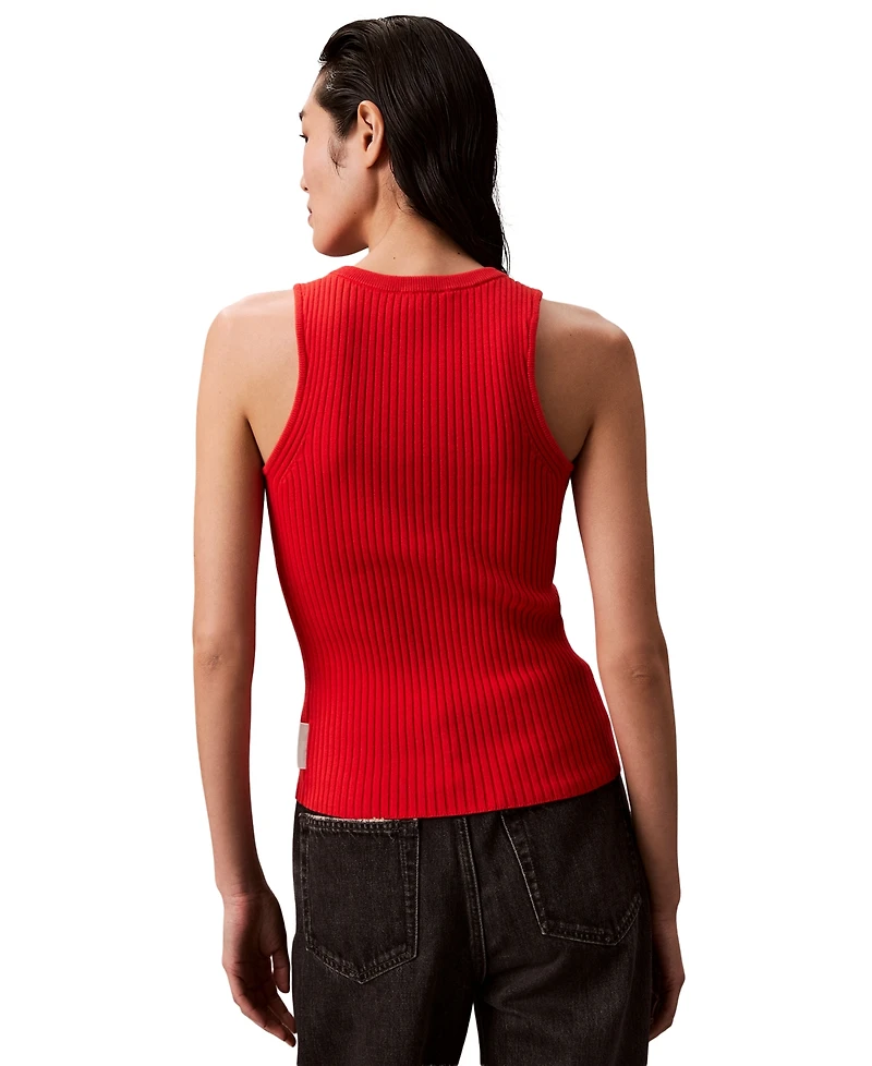 Calvin Klein Jeans Women's Smooth Cotton Rib Sweater Tank