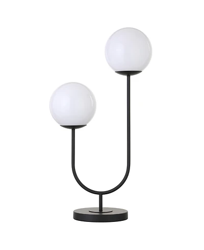 Hudson & Canal Dufrene 28" Metal 2-Light Table Lamp with Glass Shades