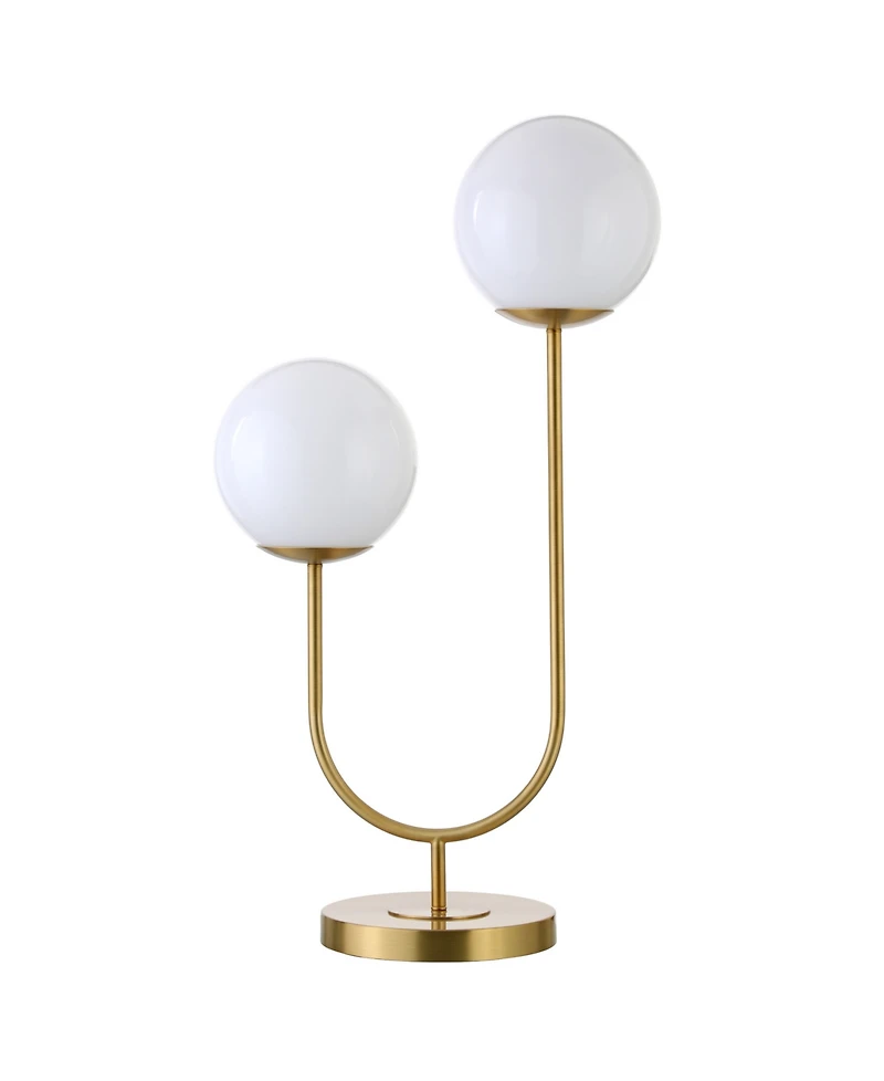 Hudson & Canal Dufrene 28" Metal 2-Light Table Lamp with Glass Shades