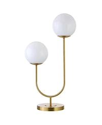 Hudson & Canal Dufrene 28" Metal 2-Light Table Lamp with Glass Shades