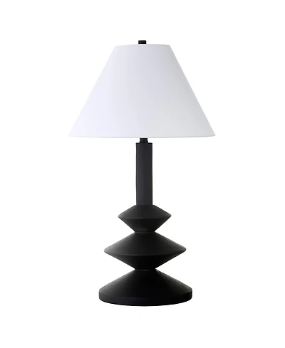 Hudson & Canal Abilene 28" Resin Triple Gourd Lamp with Fabric Shade