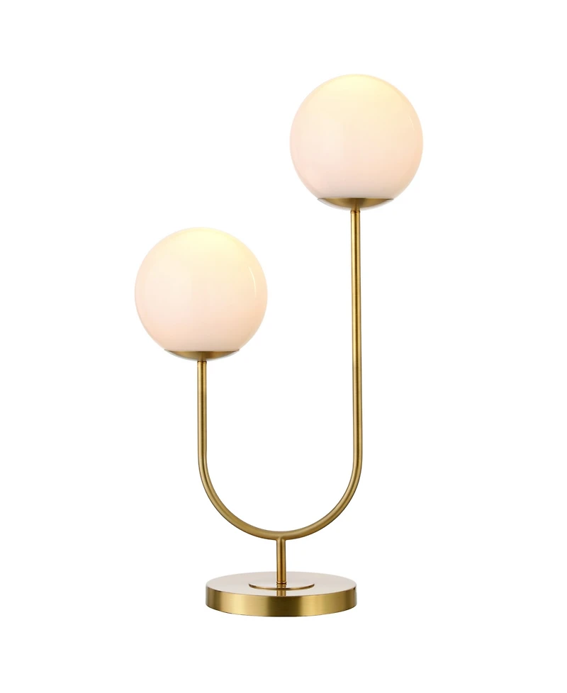 Hudson & Canal Dufrene 28" Metal 2-Light Table Lamp with Glass Shades
