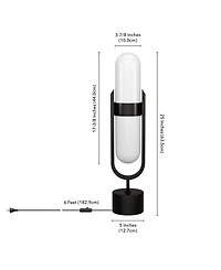 Hudson & Canal Blair 25" Metal Pill-Shaped Table Lamp with Milk Glass Shade